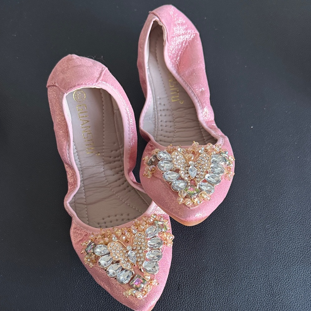Pink Jeweled Pointed-Toe Flats NEW!
